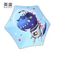 美度（MAYDU） M6015圆角儿童雨伞卡通学生伞黑胶防晒太阳伞遮阳伞晴雨两用航天恐龙