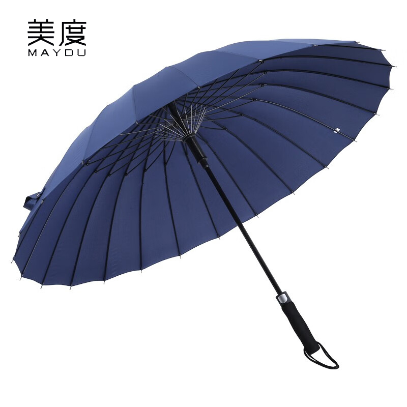 美度（MAYDU） M7003雨伞自动开24骨男士商务雨伞长柄伞加大加固双人伞晴雨伞蓝色