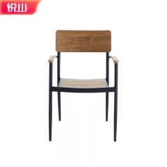 悦山 户外家具休闲桌椅宽板椅阳台桌椅塑木椅长桌 椅子椅子57*57*84