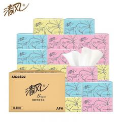 清风  AR38SDJ超质感系列抽纸2层200抽24包柔韧细滑无惧湿水