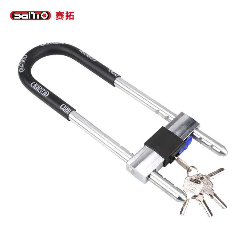 赛拓（SANTO） 高强度抗剪防撬防砸U型锁 安全锁 玻璃门锁办公室厂房锁店铺双开门  0068 加粗款 中号