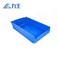 力王  分格式零件盒 可分隔可套叠 蓝色 仓库收纳螺丝货架储物五金配件物料工具盒  蓝色  600*400*150