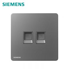 西门子（SIEMENS） 5UH25733NC02 电脑CAT6电话插座 电脑+电话插座家用网络插口 六类 睿宸系列 深灰银