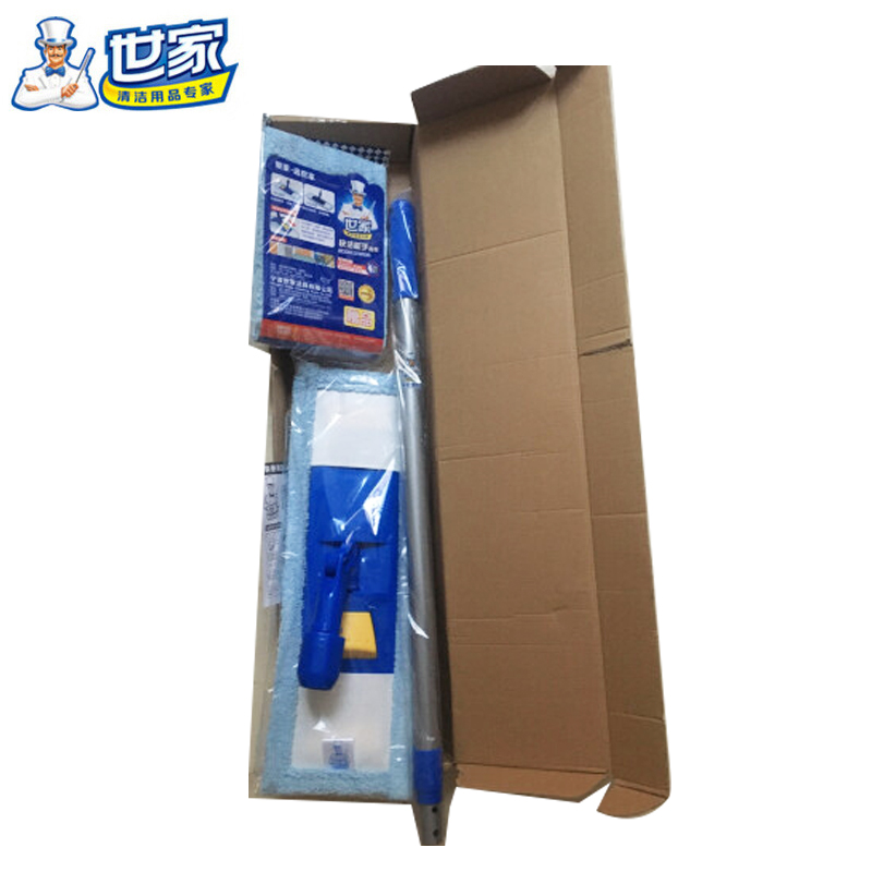 世家  家用一拖净拖布干湿两用墩布懒人木地板拖把清洁除尘拖 快洁能手拖把共2块布