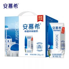 伊利 牛奶乳品营养早餐整箱 安慕希希腊风味常温酸奶原味205g*12盒