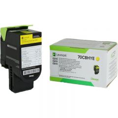 利盟（Lexmark） 70C8HYE 黄色高容碳粉盒 CS310/410/510dn/de（3000页）