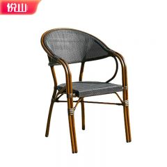 悦山 咖啡色网布上岛椅户外休闲椅室外咖啡厅餐椅580*570*840
