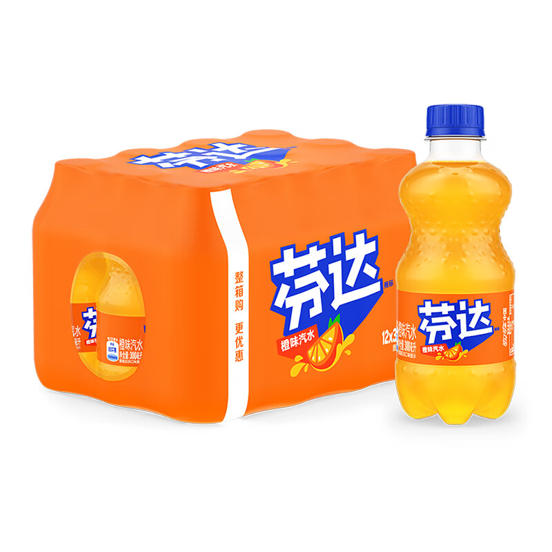 可口可乐 芬达 Fanta 橙味汽水碳酸饮料300ml*12瓶 整箱装