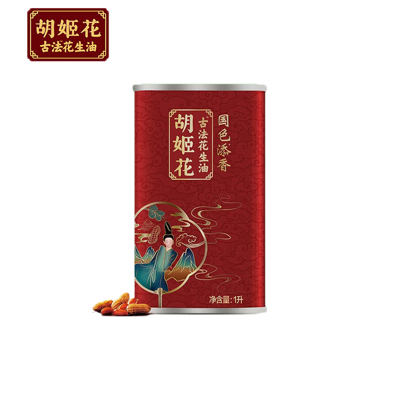 胡姬花 国色添香古法花生油1L铁罐装