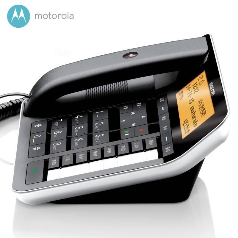 摩托罗拉（Motorola） CT700C录音电话机座机办公室固定电话全中文语音报号 黑色