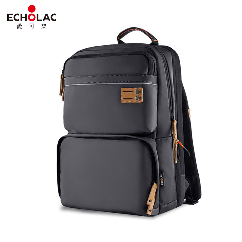 爱可乐（Echolac） CKP658双肩电脑包大容量可扩展17英寸书包旅行背包黑色