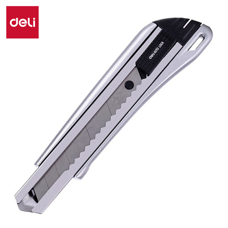 得力（deli） 锌合金大号金属美工刀套装裁纸刀电工刀刀片办公重型大号工业用 金属美工刀 2090