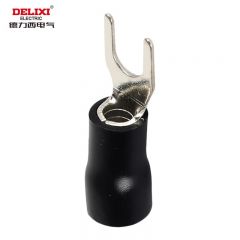 德力西电气 SV1.25-4 叉形预绝缘端头 0.6mm DHASV1025M4BHB 冷压端子铜线耳鼻 个 黑色
