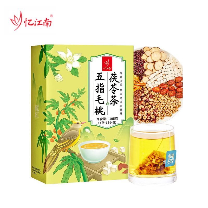 忆江南 五指毛桃茯苓茶 节日礼物红豆薏米芡实养生茶叶花草茶 五指毛桃茯苓茶105g