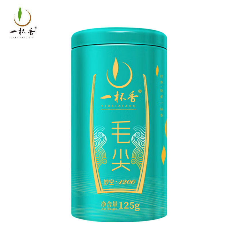 一杯香 绿茶头采毛尖茶 明前头采毛尖茶250g礼盒装（125g*2罐）
