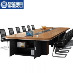 圣黎  会议桌长桌办公桌职员培训桌大型洽谈会议桌3.5米会议桌+12把椅