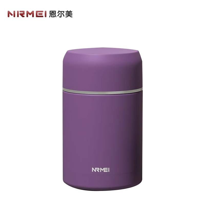 恩尔美（nRMEi） NQMSG-009焖烧杯316不锈钢女双层保温饭盒宽口闷焖烧怀银耳羹神器粥壶桶罐 【升级316不锈钢】紫色 1200ml