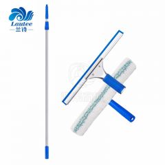 兰诗（LAUTEE）伸缩杆玻璃清洁套装 玻璃擦擦窗器（双节杆4.5米+玻璃刮+T头擦） L-2020