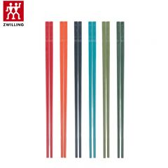 双立人（ZWILLING）抗菌筷子套装家用分餐餐具专色专用餐具公筷彩色筷子防霉六双装