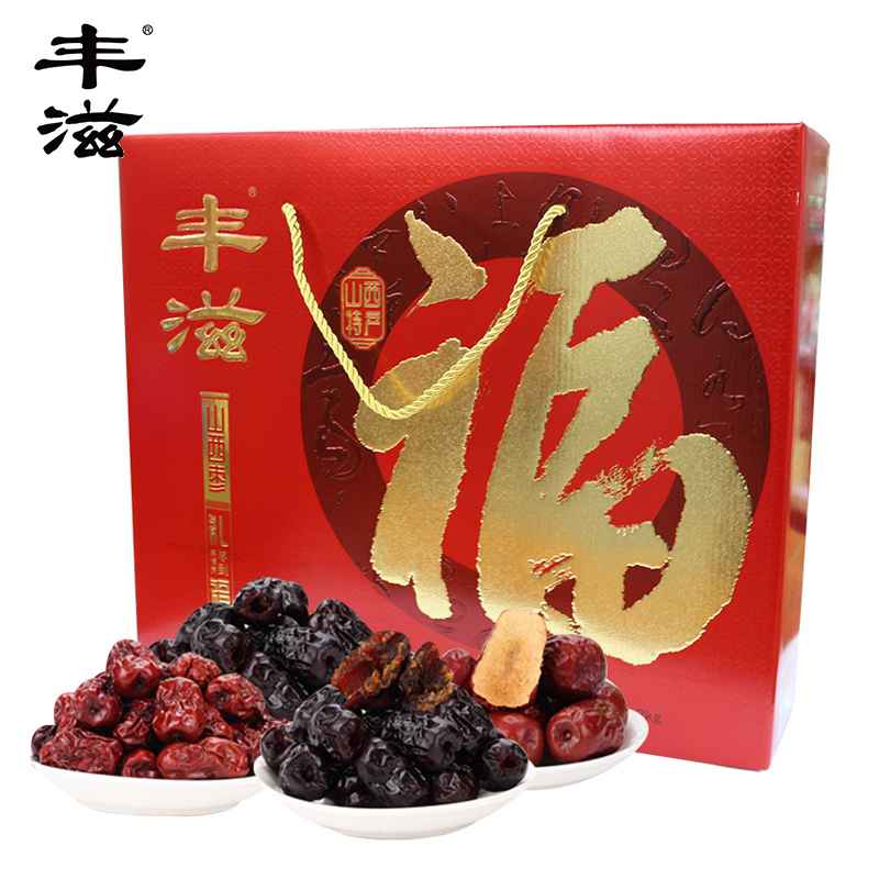 丰滋 枣礼盒（福）2kg 红枣特产大枣山西特产心意礼盒大礼包 黄河母枣 酸枣山西骏枣