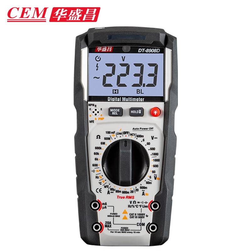 华盛昌（CEM） DT-8908D数字万用表真有效值防烧背光