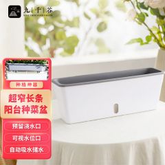 九千谷 9041超窄长条花盆储水窗台种植盆蔬菜种植箱长方形阳台花盆1个装41*11*15.5cm