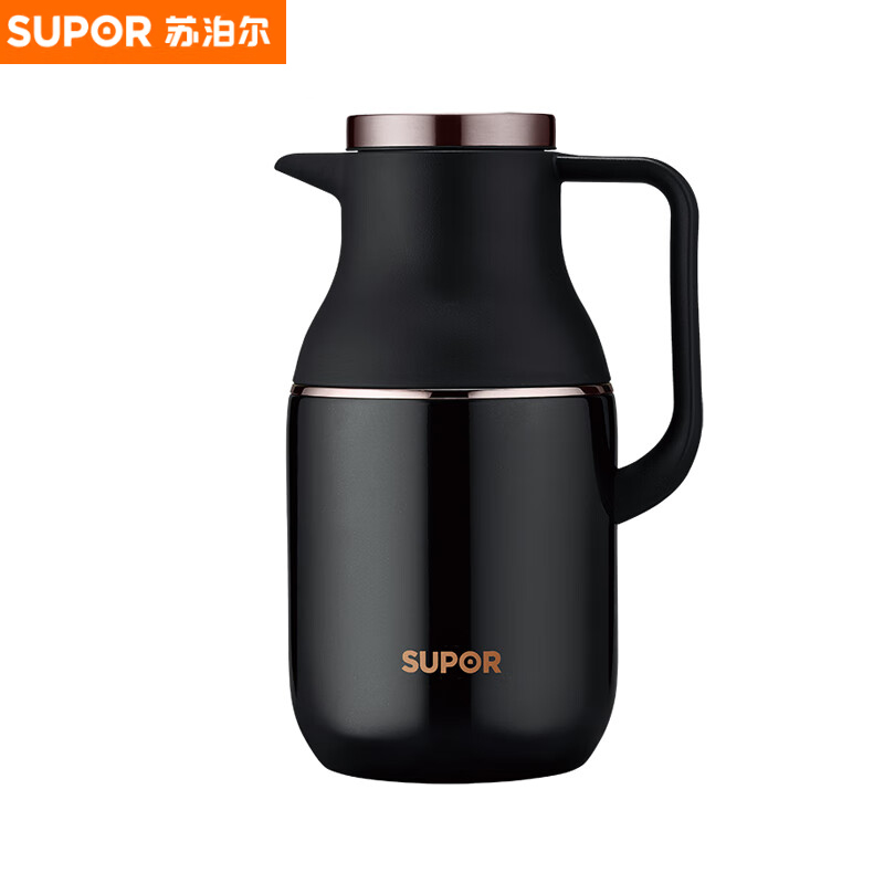 苏泊尔（SUPOR） KC20FZ50星辰304不锈钢内胆真空保温壶家用大容量热水壶热水瓶2L黑色