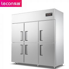 乐创 (lecon) 商用六门冰柜 立式厨房髙身雪保鲜高柜 双压缩机冰箱 全冷藏【工程款】LC-J-LM01