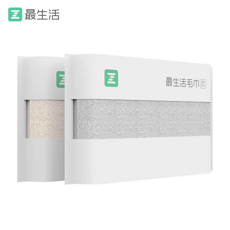 最生活（a-life） 国民系列洗脸巾 纯棉强吸水2条装 颜色随机72*34cm