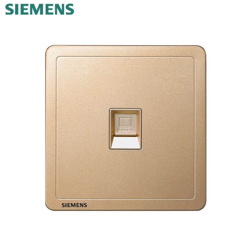 西门子（SIEMENS） 5UH14623NC03 单电脑插座CAT5E (超5类) 网络网线信息弱电插座 家用墙面插座面板 致典系列 日曜金