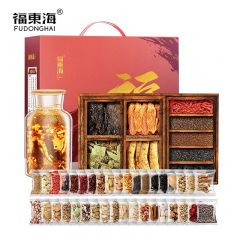 福东海 灵芝肉苁蓉锁阳枸杞沙苑子可材仙茅覆盆子酸枣仁送男性泡水喝 精选滋补礼 泡酒料组 38种材料 550g