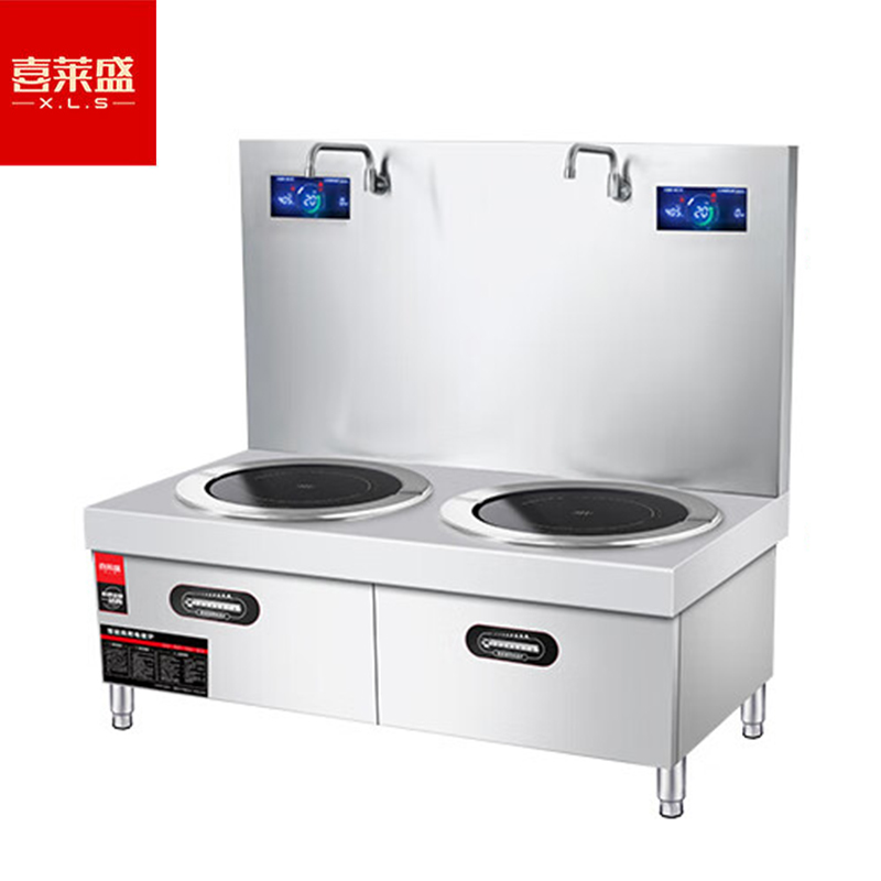 喜莱盛（XLS） HH-DG800-50TS商用电磁炉双头高汤电磁灶酒店学校食堂大功率15KW高汤炉配0.5米桶