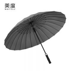美度（MAYDU） M7003雨伞自动开24骨男士商务雨伞长柄伞加大加固双人伞晴雨伞灰色