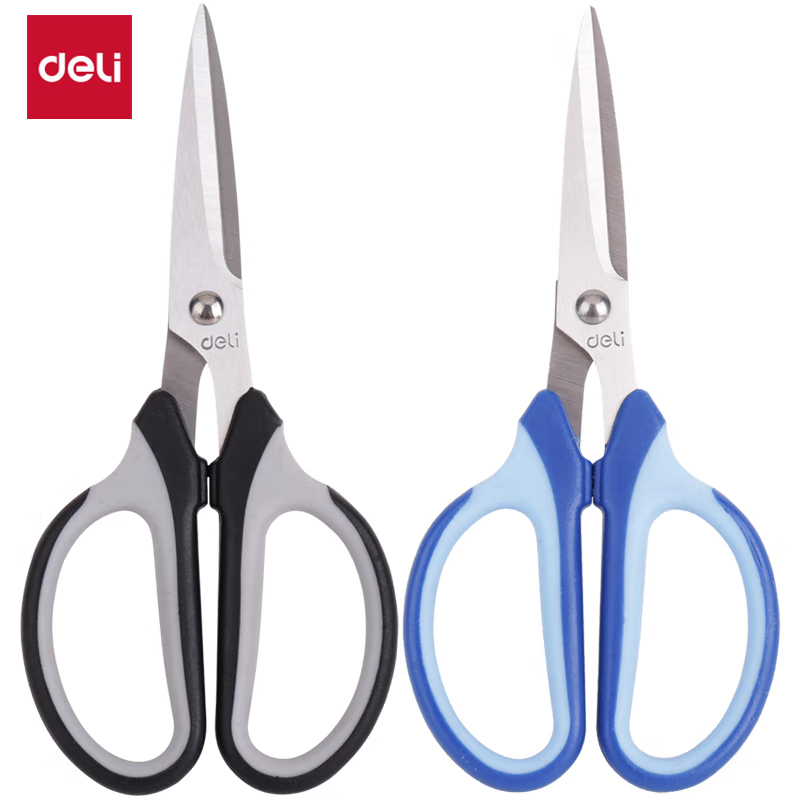 得力（deli） 6018剪刀美工剪包胶剪刀办公用品剪子不锈钢家用大号剪纸裁剪缝纫剪手工小号学生文具家用小剪刀小号1把-颜色随机