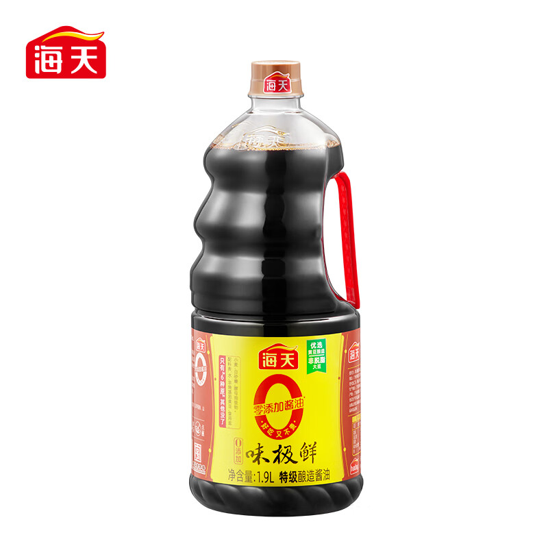 海天 味极鲜系列 生抽酱油 0添加特级酱油 1.9L 淡口点蘸凉拌