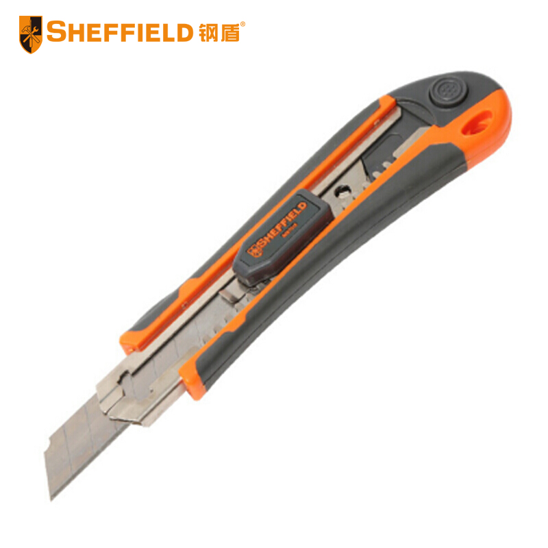钢盾（SHEFFIELD） S067015 18mm高级快换刀片型美工刀 大号壁纸刀不锈钢金属重型多功能裁纸刀片12把起发
