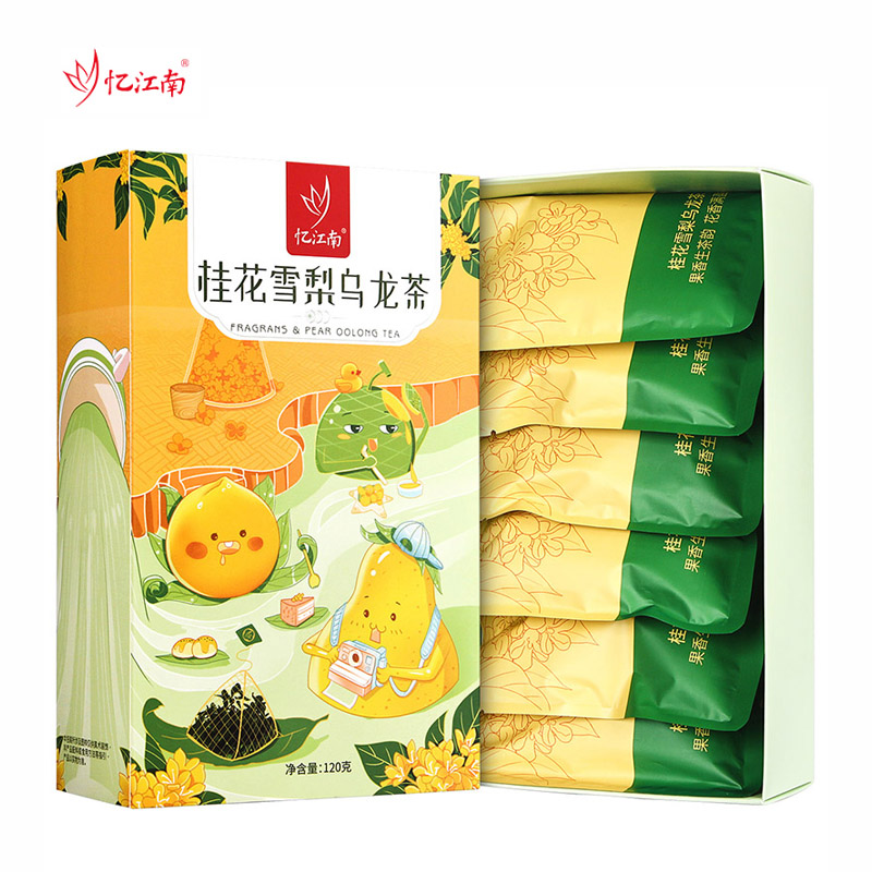 忆江南 花草茶 桂花雪梨乌龙茶120g 水果茶哈密瓜黄桃蜜桃花果茶养生茶包