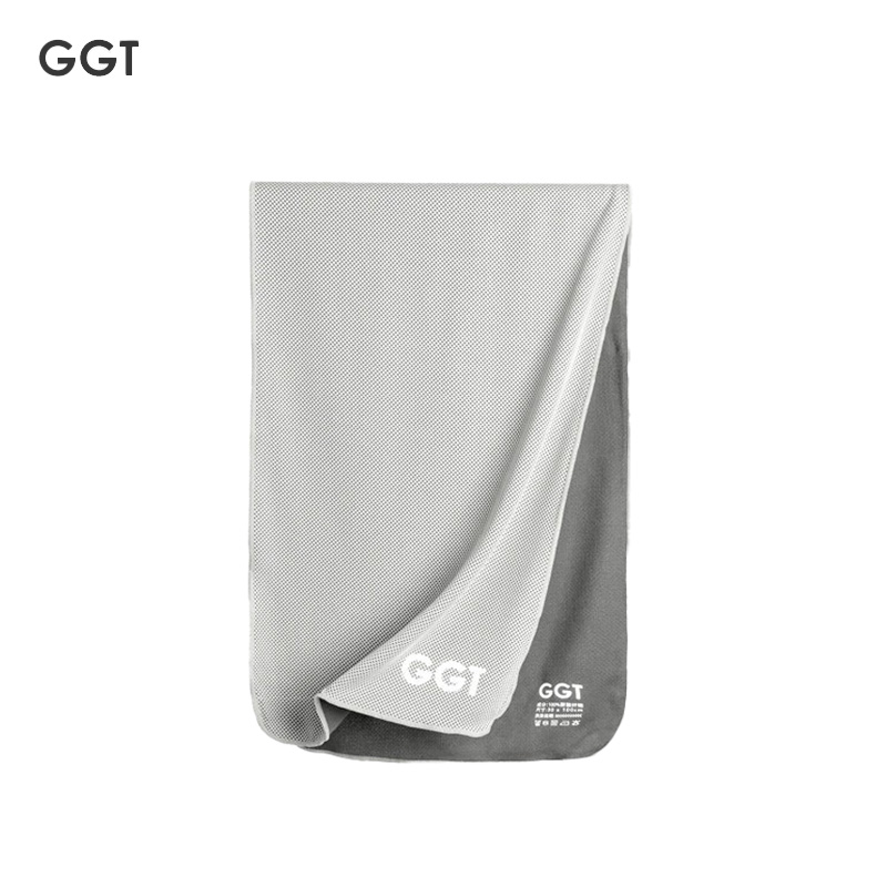 GGT 日本冷感运动毛巾跑步便携速干健身凉爽巾羽毛球腕巾瑜伽擦汗巾银鼠30*100cm