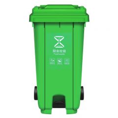 敏胤  MYL-7100 脚踏户外有害分类垃圾桶新国标（芾轮带盖） 绿色
