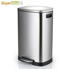 舒蔻Supercloud 大垃圾桶脚踏式车站大厅大容量翻盖不锈钢垃圾桶大号学校博物馆酒店大堂分类垃圾桶【单桶50L】