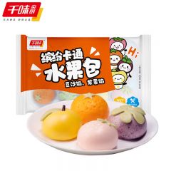 千味央厨 水果卡通包豆沙包子馒头奶黄包儿童早餐半成品食品 缤纷卡通水果包360g