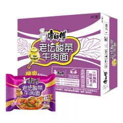 康师傅 方便面 整箱装 经典老坛酸菜牛肉面 泡面袋装速食 休闲零食 24袋（1000箱起发）