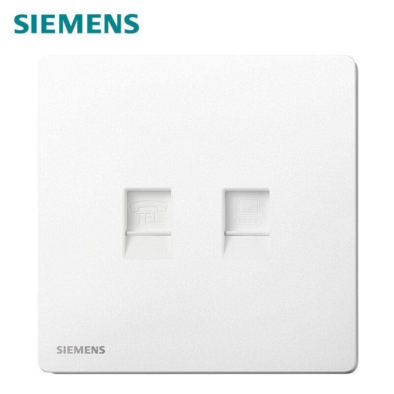 西门子（SIEMENS） 5UH31753NC08 荟绎一位电话 + 一位电脑插座CAT6辰光白
