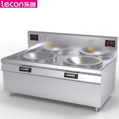 乐创（lecon） LC-J-A100D2 商用电磁双头大锅灶 锅径1000 30KW*2大功率酒店饭堂企业炒灶 380V
