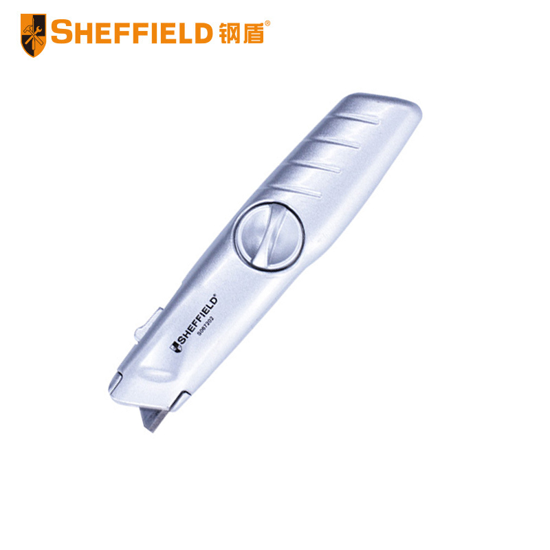 钢盾 （SHEFFIELD ） S067202 自缩式纸箱专用安全割刀 美工刀皮革刀纸箱割刀（12把起发）