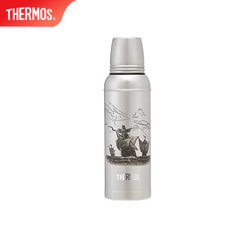 膳魔师（THERMOS）TCBA-402 SBK 复古杯航海系列周年纪念款便携不锈钢保温杯 复古银 400ml