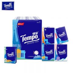 得宝（TEMPO） 手帕纸 欧式印花4层7张*36包 湿水不破 纸巾小包 面巾纸