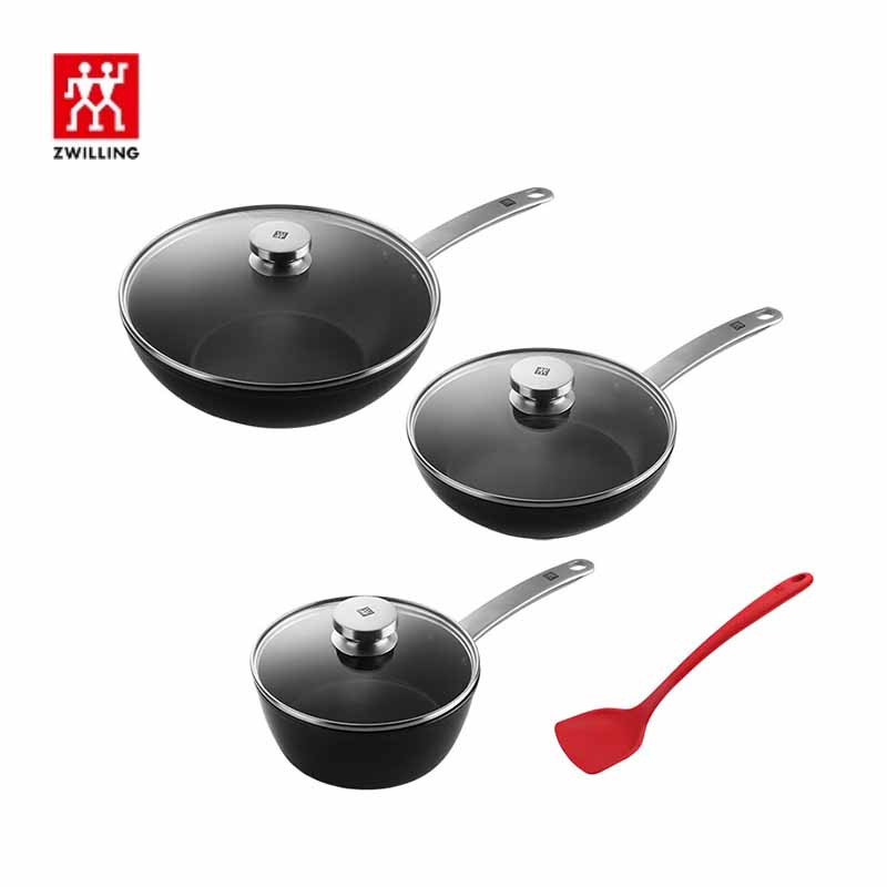 双立人（ZWILLING） ZW-EY007中式煎炒锅铲四件套 锅具套装