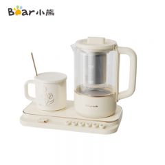 小熊（Bear） YSH-D08Q1迷你小气泡养生壶 办公室烧水壶电水壶煮茶壶 保温加热杯垫 降噪轻音 带玻璃炖盅 0.8升
