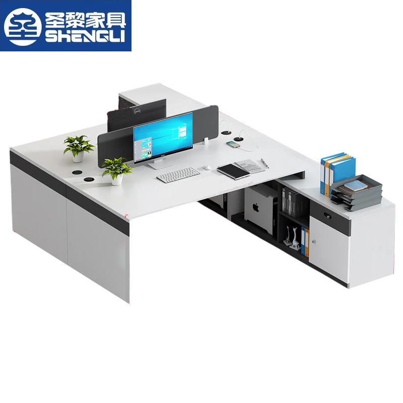 圣黎 职员办公桌办公室屏风隔断工作位财务电脑桌 1.6米面对面两人位